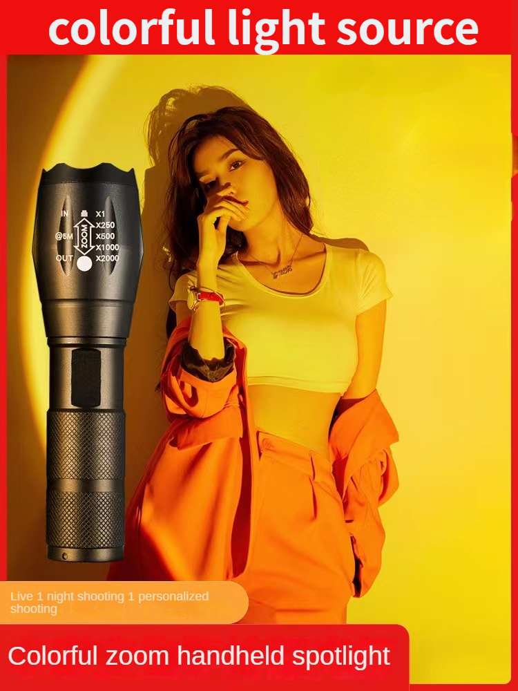 Linterna LED para fotografía, luz de relleno rgb, fotografía creativa, foco multicolor, zoom, red, retrato rojo, luz de ambiente