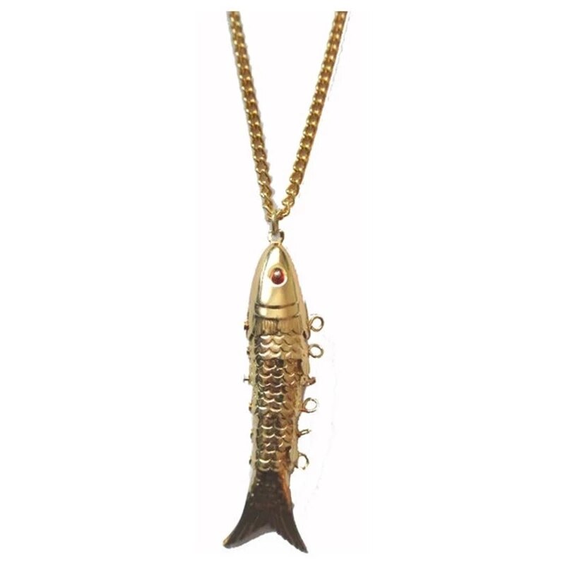 Guldbelagt fisk form charme halskæder jubilæum vedhæng halskæde til kvinder fest tilbehør smykker