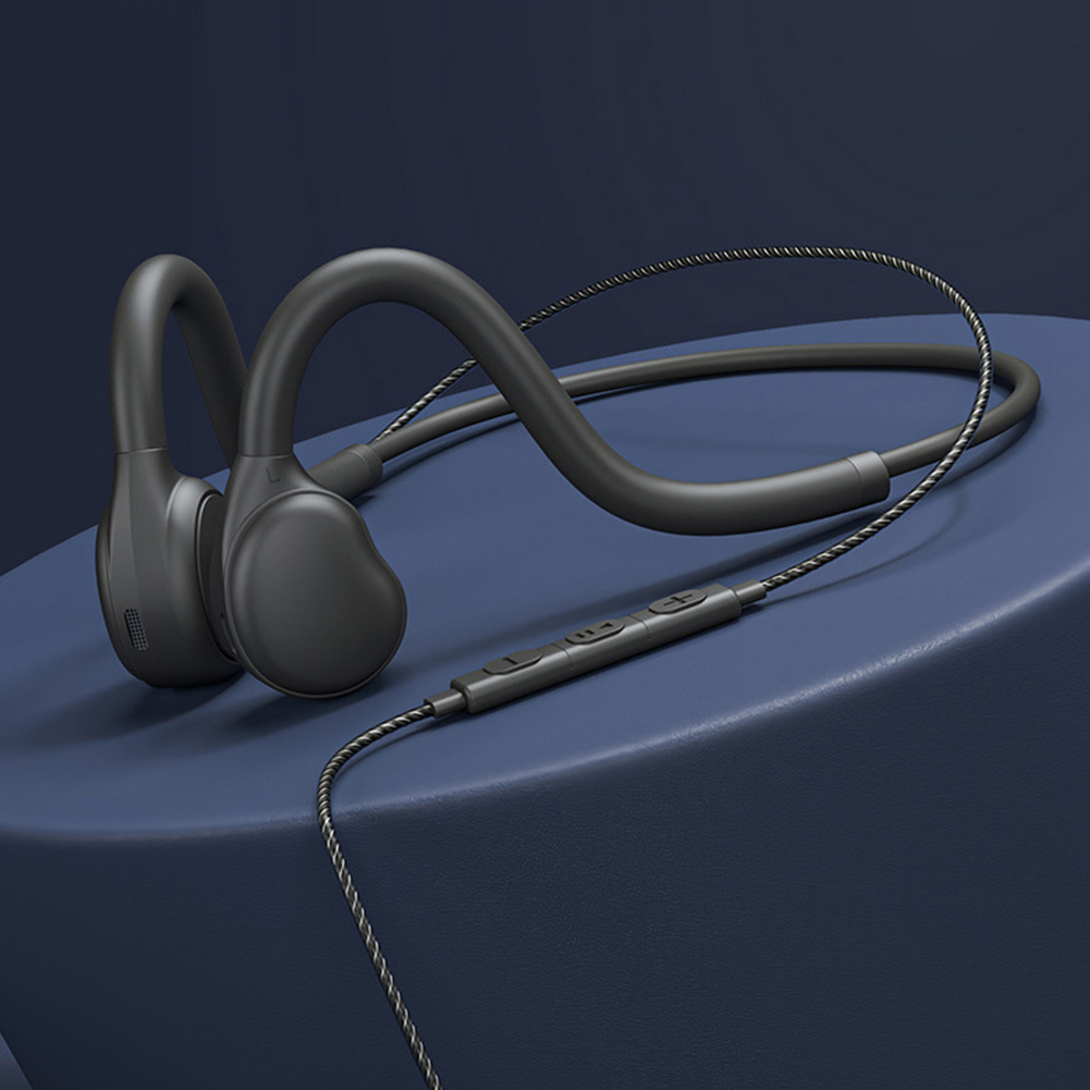 3.5mm cuffie a conduzione aerea aperte ultra leggere con microfono per telefoni ios e android, stereo cablate, non in-ear, per musica