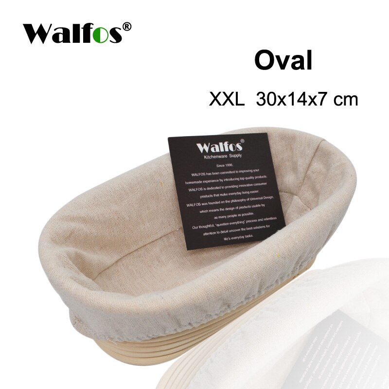 WALFOS panier en osier de Fermentation en rotin naturel, Baguette de campagne, pain français, pâte à pain, paniers Banneton: WALFOS Oval XXL