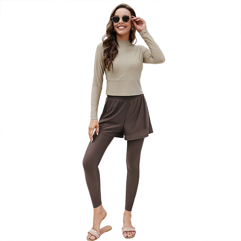 Costumi da bagno musulmani donna manica lunga conservatore Beach Surf protezione solare costume da bagno pantaloni da nuoto costumi da bagno Tankini costume da bagno