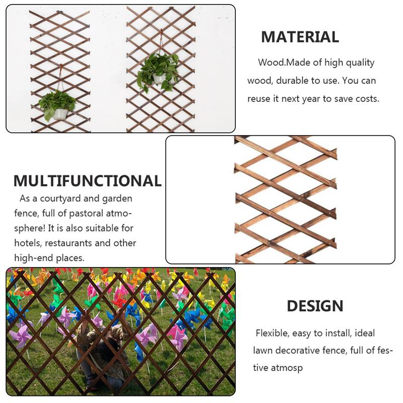 1 Set Anti-Corrosive Wood Fence Courtyard Partition Wood Mesh Courtyard Lawn Guardrail Wooden Fence For Christmas Garden Wall