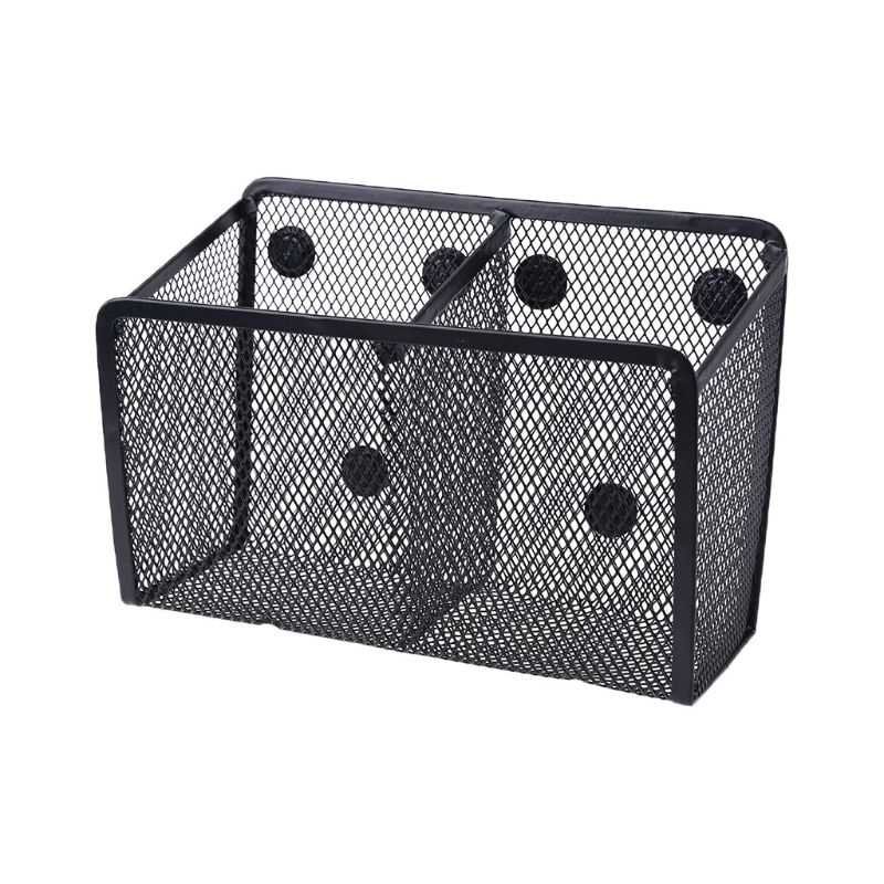 Metal Wire Mesh Magnetic Basket Storage Box Blackboard Chalk Pen Pencil Makeup Storage Organizer