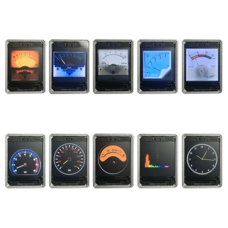Indicateur de niveau de musique à commande vocale, écran LCD HD de 1.3 pouces, VU-mètre analogique, affichage du spectre de la musique, analyseur de rythme, GPS multi