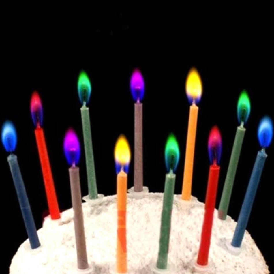 12 stks/pak Gekleurde Kaarsen Veilig Flames Birthday Party Cake Thuis Decoraties Mini Kaarsen met Kaarshouder