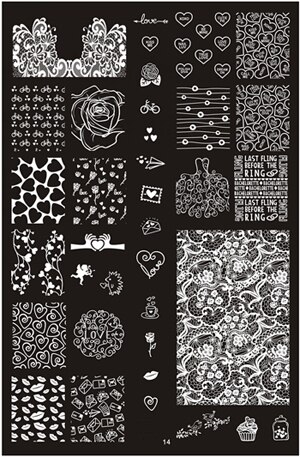 Plaques d&#39;estampage pour ongles, 14.5x9.5cm, 1 x tampon mixte en acier inoxydable, modèle pour Nail Art, outils de manucure: 14