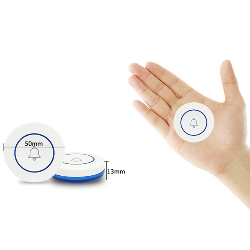 Wireless 43hz Doorbell Contact Button Home Security Welcome Smart Chimes Door Bell Alarm LED Light