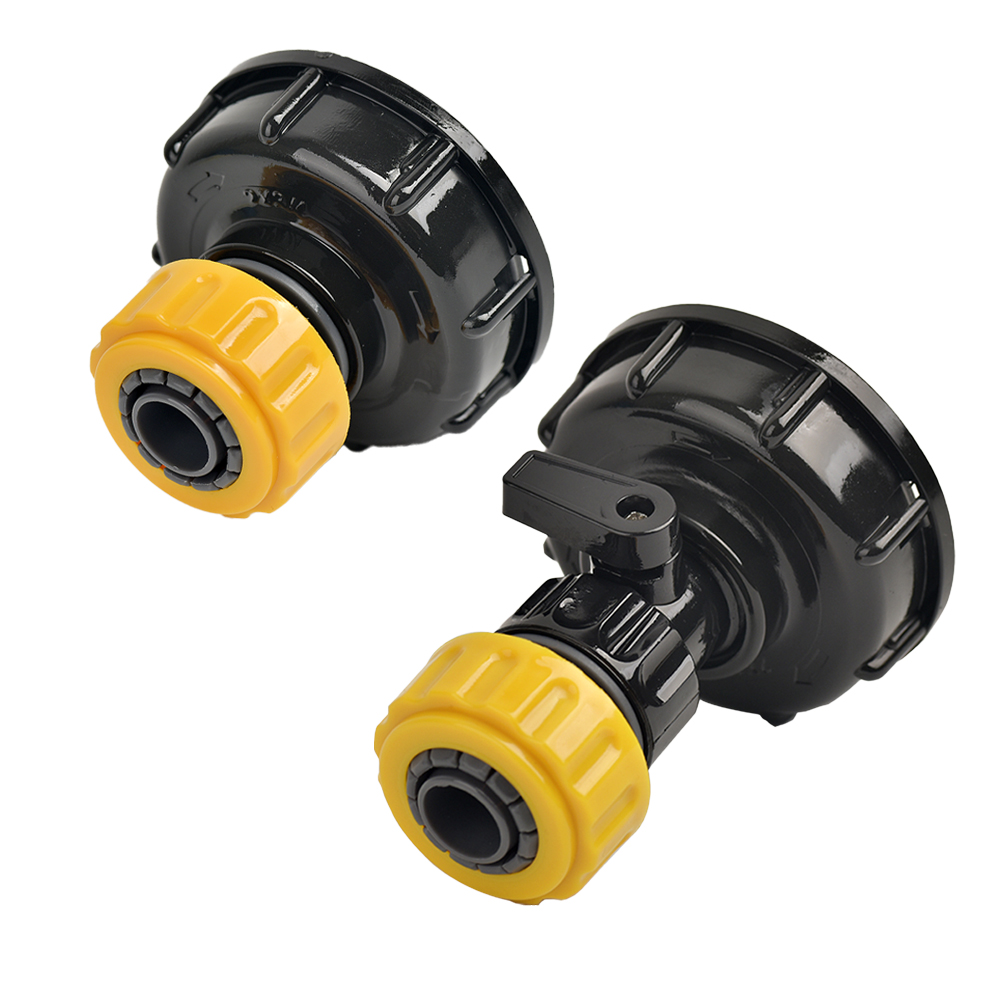 1000L IBC Water Tank Adapter Ton Barrel Fittings, with 1/2 3/4 inch Garden Quick Hose Connector 1000 Liter IBC Tank Fitting