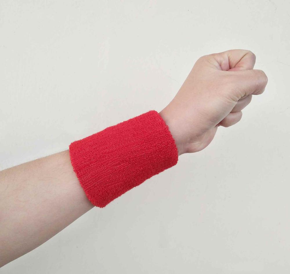 1pc Wristbands Sport Sweatband Hand Band Sweat Wrist Support Brace Wraps Guards For Gym Volleyball Basketball Teennis: Red / 80X150MM