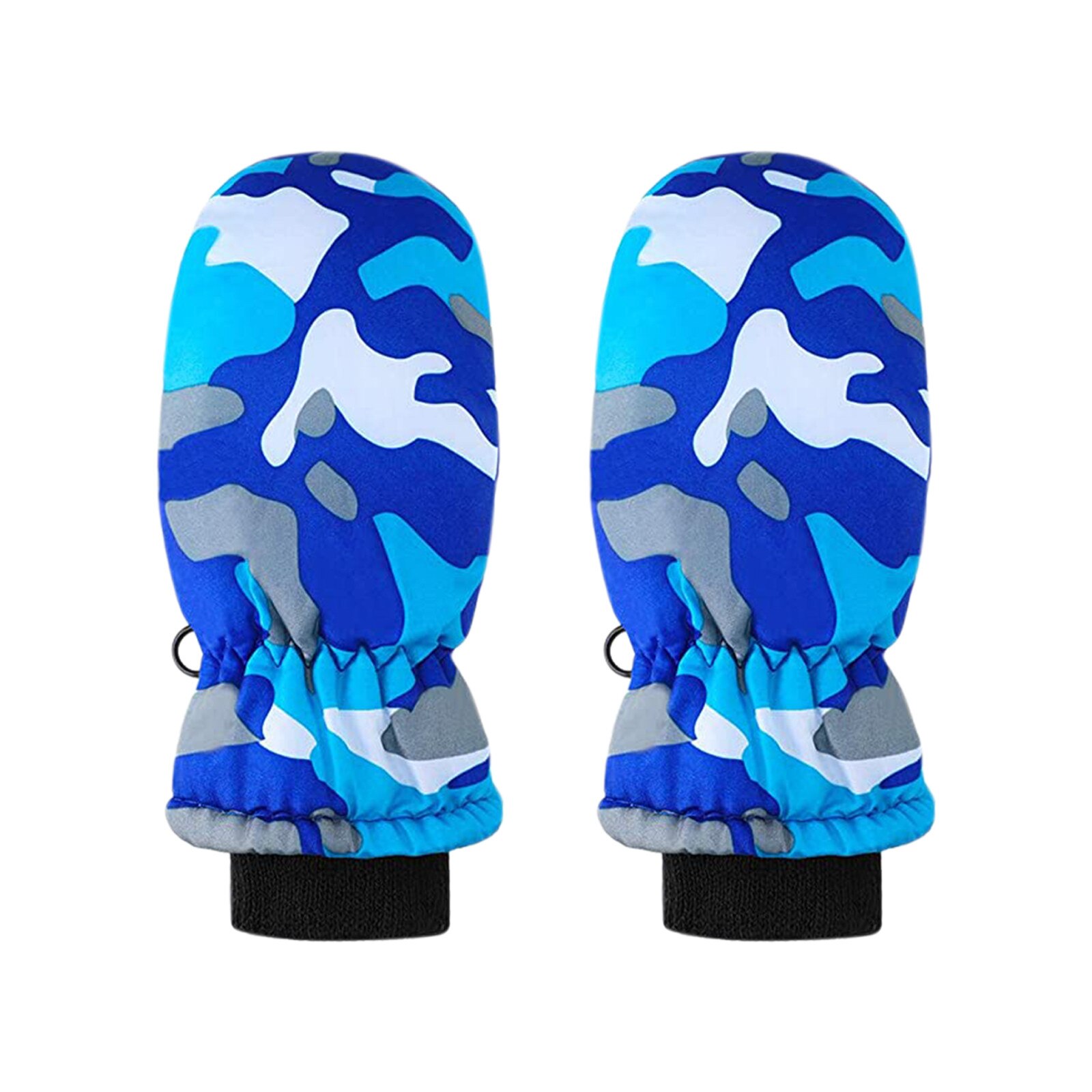 Peuter Kids Baby Jongens Meisjes Winter Handschoenen Waterdichte Warme Ski Handschoenen Snowboard Mittens Camouflage Print Handschoenen Voor Kinderen: Blauw