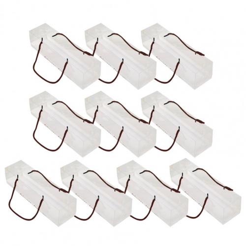 10Pcs Transparent Cake Boxes Durable Lightweight Transparent Cake Swiss Roll Bags for Home Bakery Kitchen: Coffee L