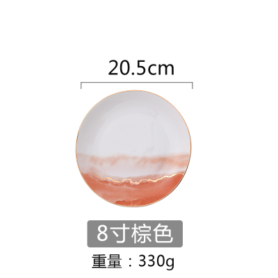Plato de cerámica de estilo nórdico Phnom Penh, plato de comida occidental, platos de paisaje de nubes para banquetes, plato de ensalada para desayuno en casa: 7