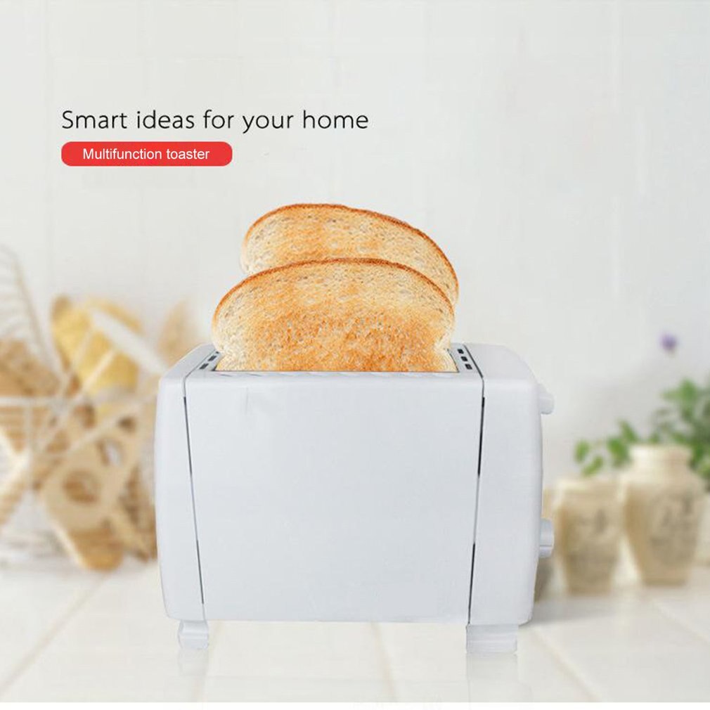 Home 2 Slice Toaster Timing Automatic Pop-up Function Toaster Breakfast Machine Bake Fried Egg Heating Thaw 6 Files 801-1000g CE: US