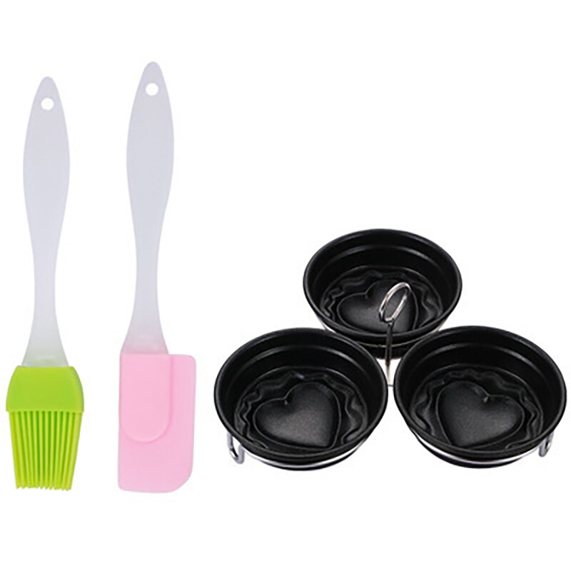 Piroscafo per uova in acciaio inossidabile caldaia per uova a forma di cuore antiaderente stampo per uova al vapore stampo per uova sode utensili da cucina per uso domestico: nero