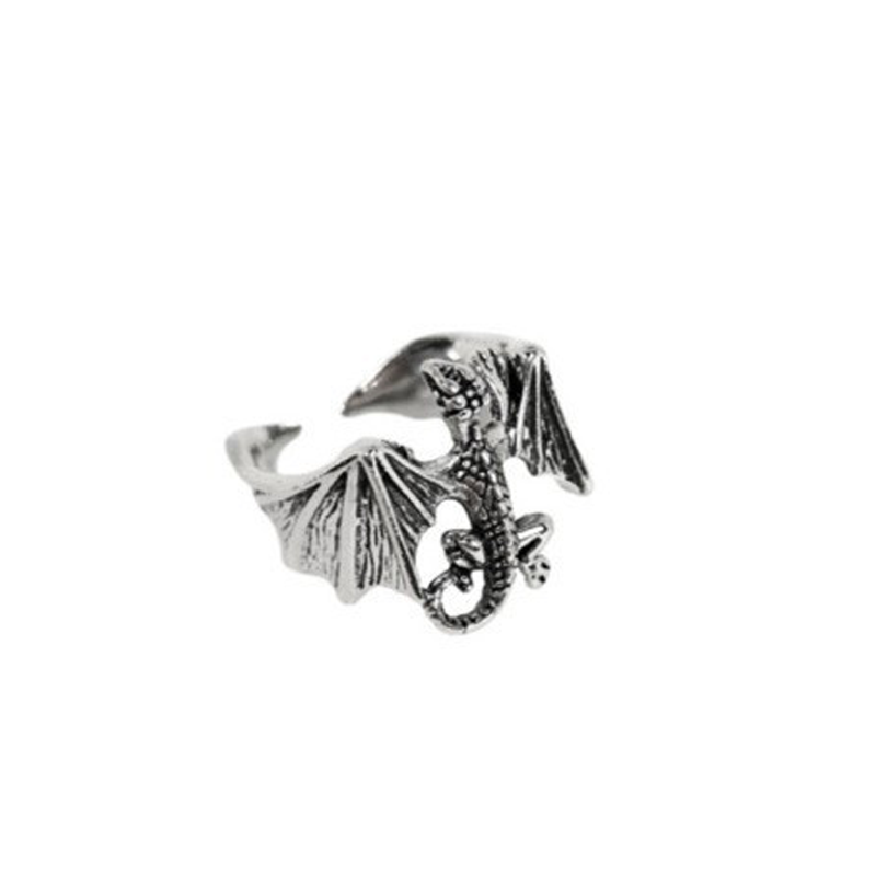 retro Pfau Frosch Ring Männer Frauen Legierung Ringe Ebene FlüGel Hüfte hüpfen Felsen Schmuck Resizable