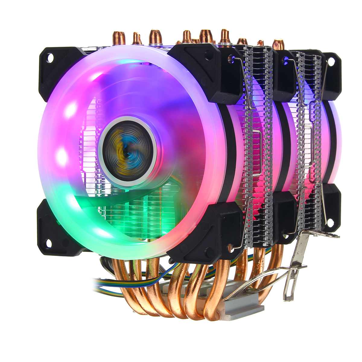 CPU Cooler Fan Heatsink 2/4/6 Copper Heatpipe 3/4Pin RGB Fan Cooler For Intel 775/1150/1151/1155/1156/1366 and AMD All Platforms: Type 6 6pipe4pin3fan