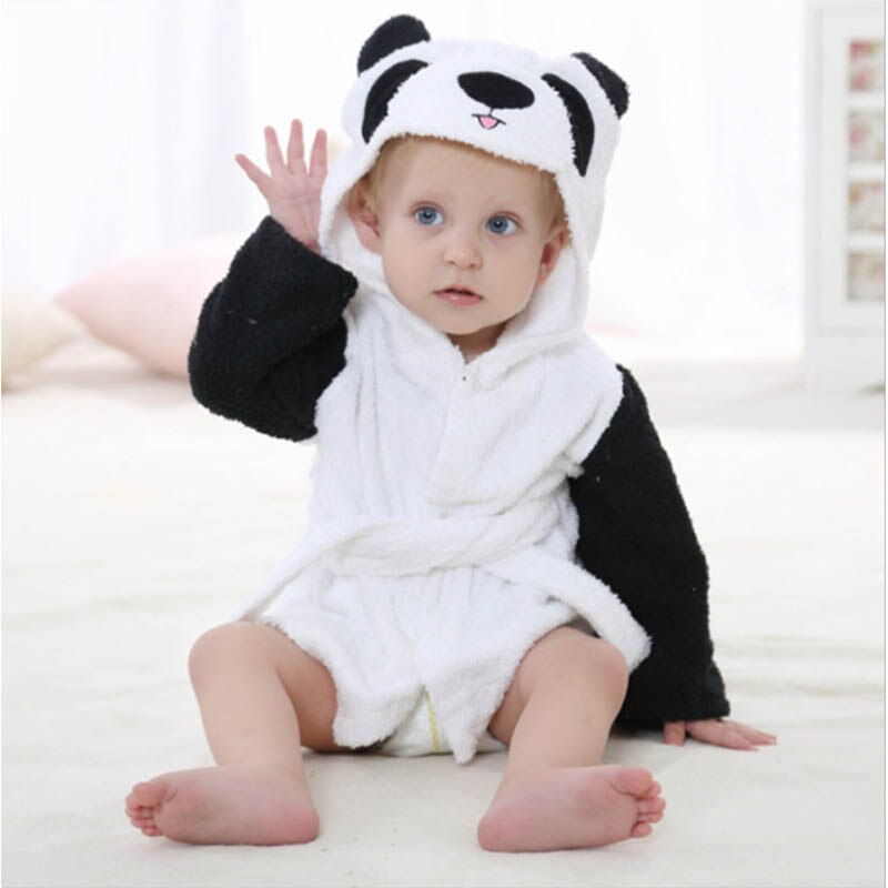 Roupão do bebê crianças pijamas panda banho robe bebê homewear meninos meninas com capuz robe toalha de praia