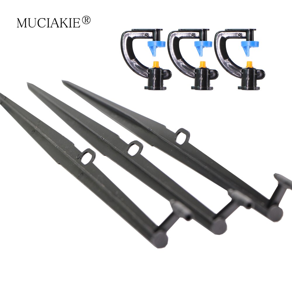 MUCIAKIE 10PCS 180 Degree Spray Jet on 50cm Spike Garden Irrigation Sprinkler Close Coverage Fan Spray on Stake Half Circle