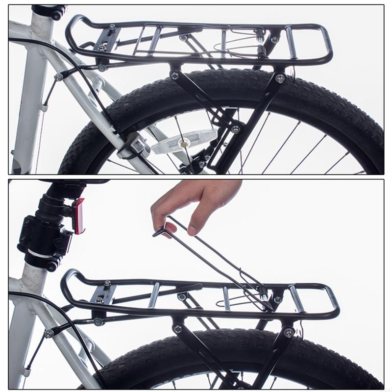 Fietsbagagedrager achterop de fiets, bagagedrager met snelsluiting voor mountainbike of racefiets.
