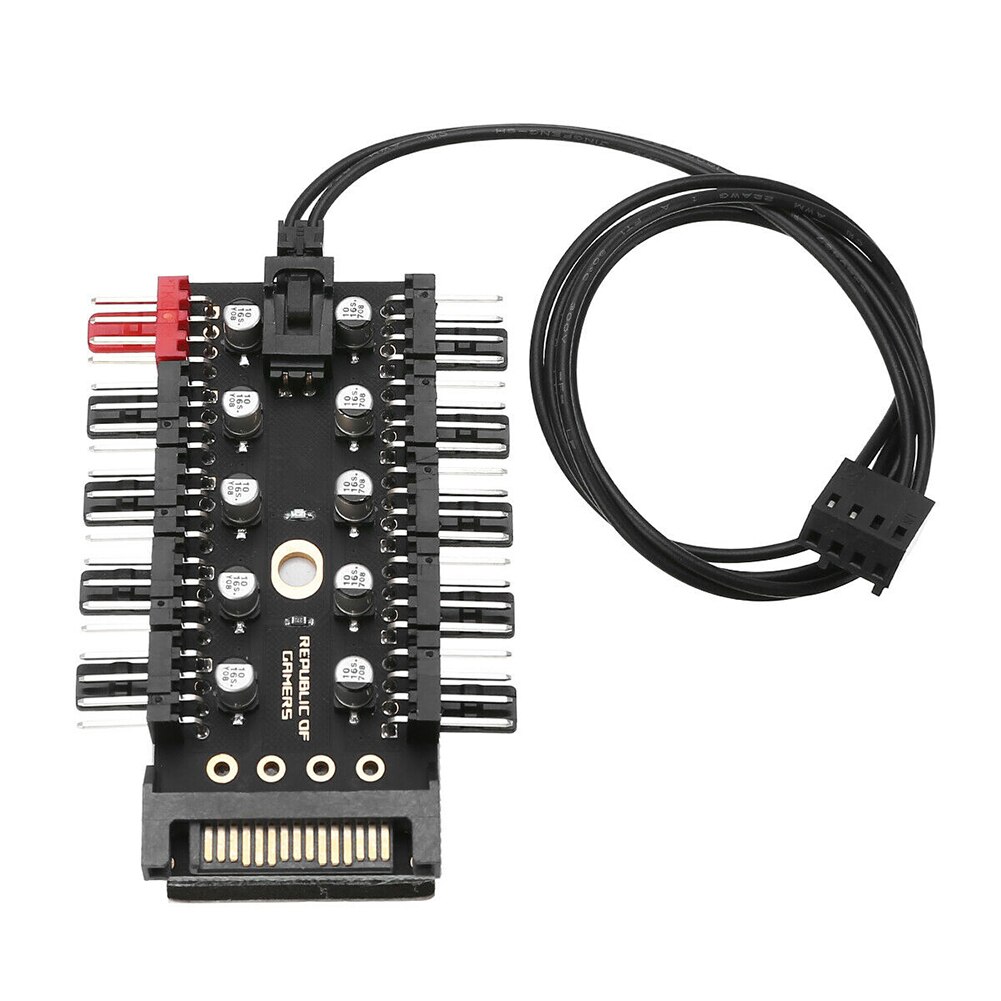 PWM Splitter Adapter 4 Pin Speed Controller Universal Computer Connection Accessories Self Adhesive Cooling Fan Hub 1 To 10 Way