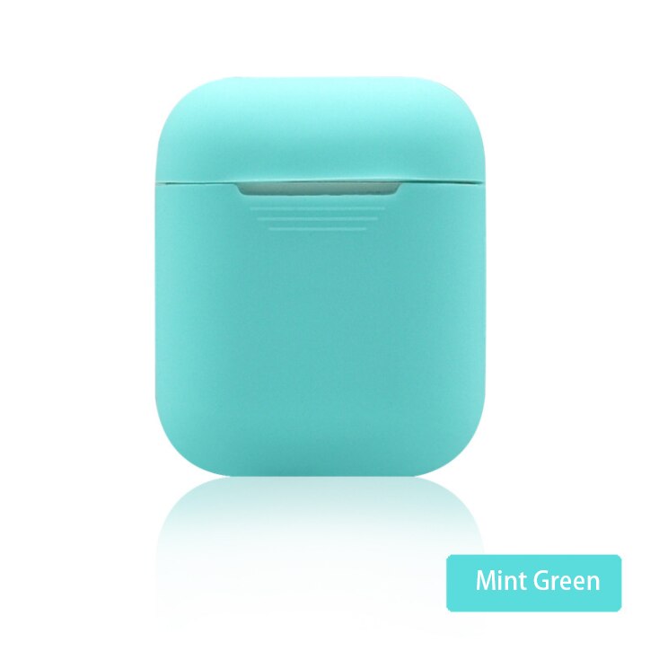 Soft Silicone Case Earphones for Apple Airpods case Bluetooth Wireless Earphone Protective Cover Box for Air Pods Ear Pods Bag: Mint Green