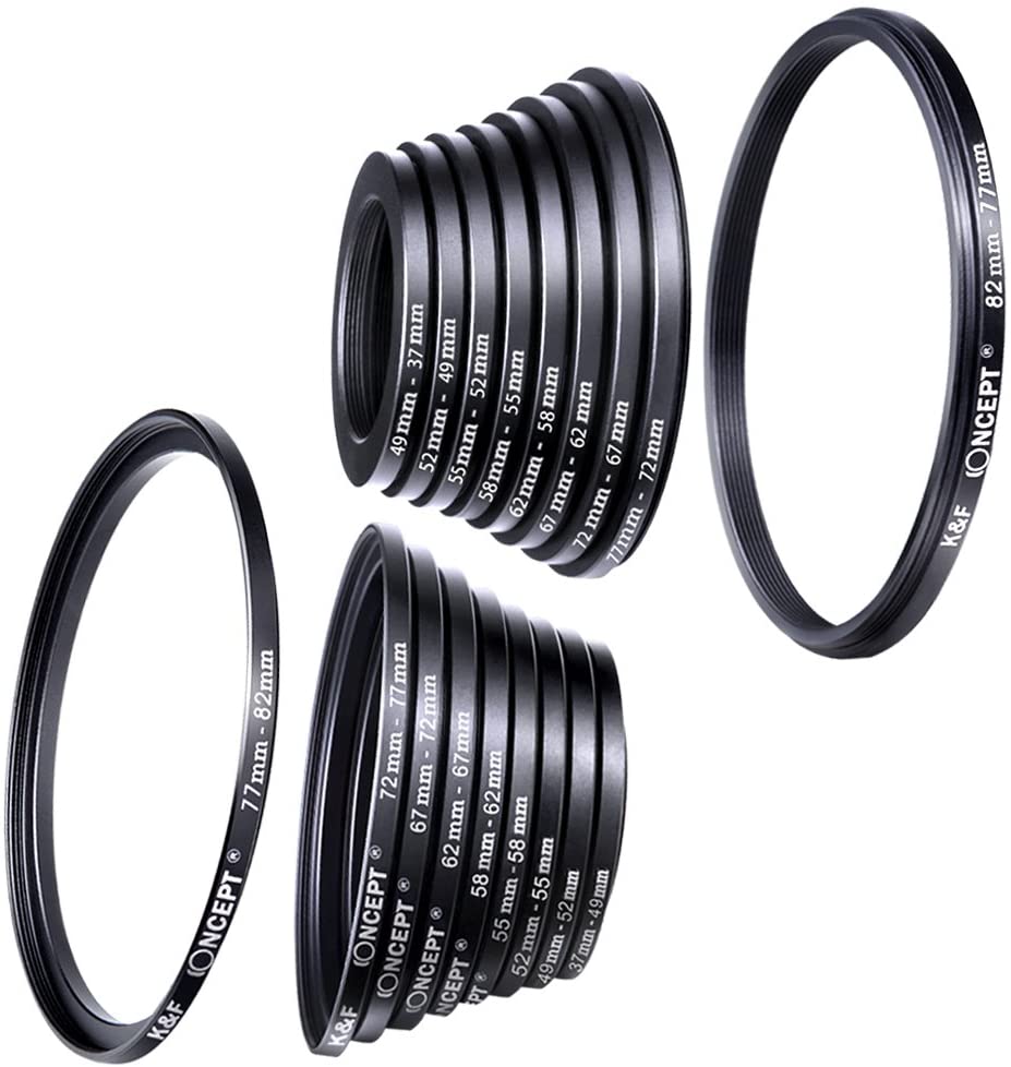K &amp; F Concept 18Pcs Filter Adpter Ring Camera Lens Step Up/Down 37-82Mm 82-37Mm Set Voor Canon Nikon Sony Dslr Camera Lens
