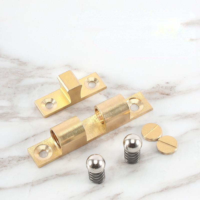 1 Set Door Lock Door Touch Latch Cabinets Interlock Switch Chassis Cabinet Spring Ball Locker Adjustable Brass Door Buckle