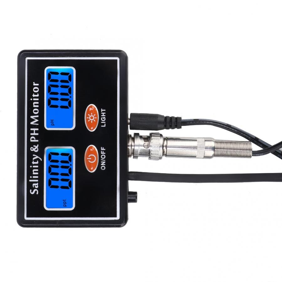 Salinity Tester 2in 1 Online PH and Salinity Monitor PH Meter Salinity Tester for Aquarium Pool Water Tester EU 220V