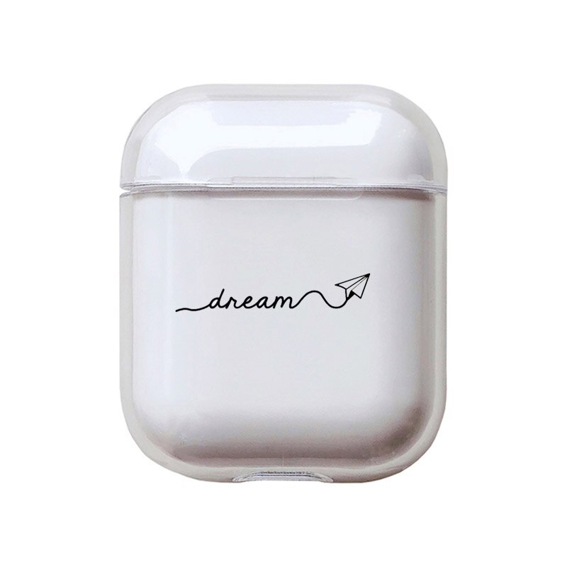 DHL Buchstaben Harte Fall Für Apple Airpods 3 Abdeckung Luxus Transparent Kopfhörer Fall Einfache Cartoon Headset Box Für airpod Pro capa: For Airpods-1