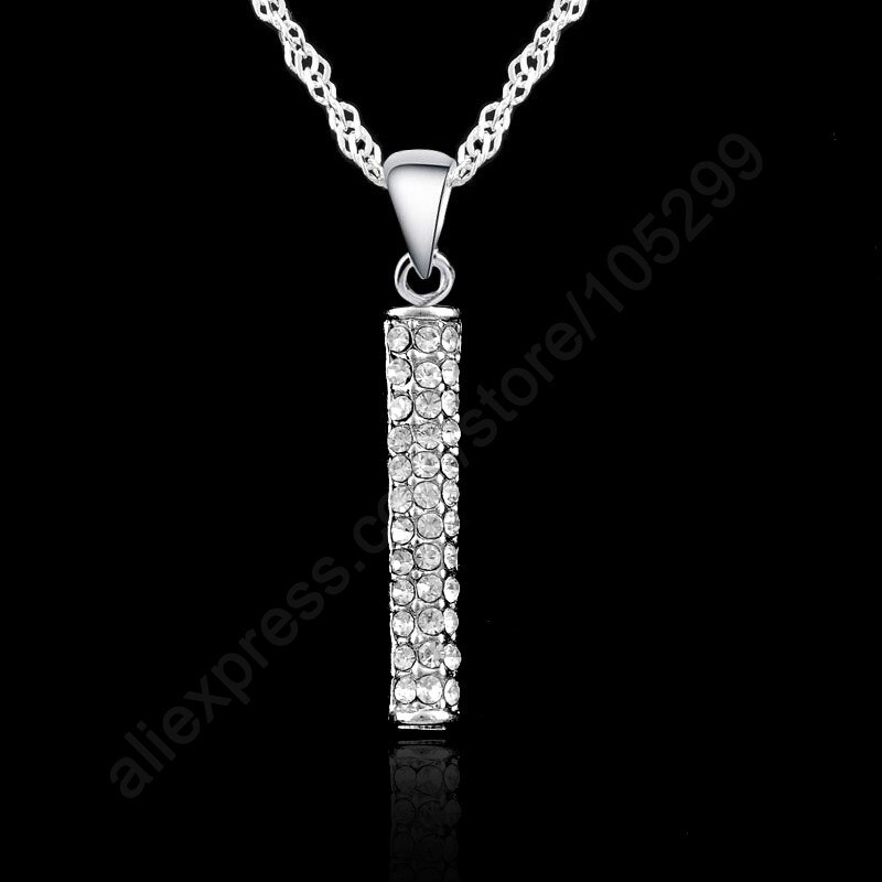 925 en argent Sterling de de ensembles de bijoux de mariage pour les femmes CZ cristal pendentif collier cerceau boucles d'oreilles ensembles amant