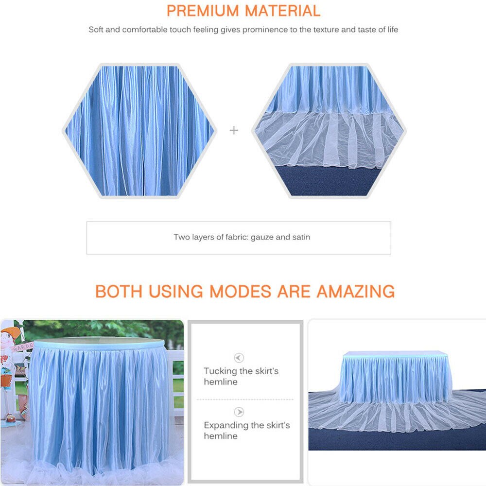 Wedding Tulle Tutu Table Skirt Party Birthday Baby Shower Decor