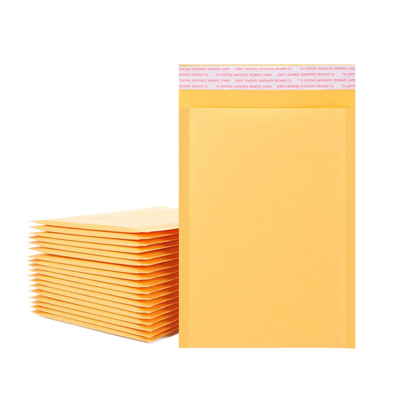 50Pcs Yellow Kraft Bubble Bag Packaging Paper Bubble Mailers Waterproof Padded Envelope Business Office Bags