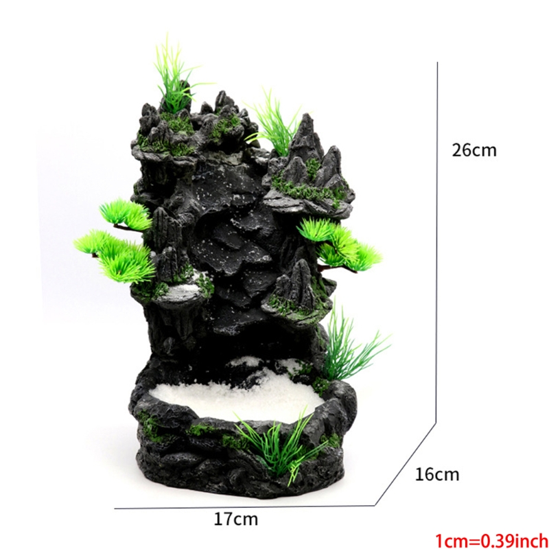 Decoración Acuario, piedra resina Artificial, roca, pez montaña para tanque, paisaje cascada con detalles