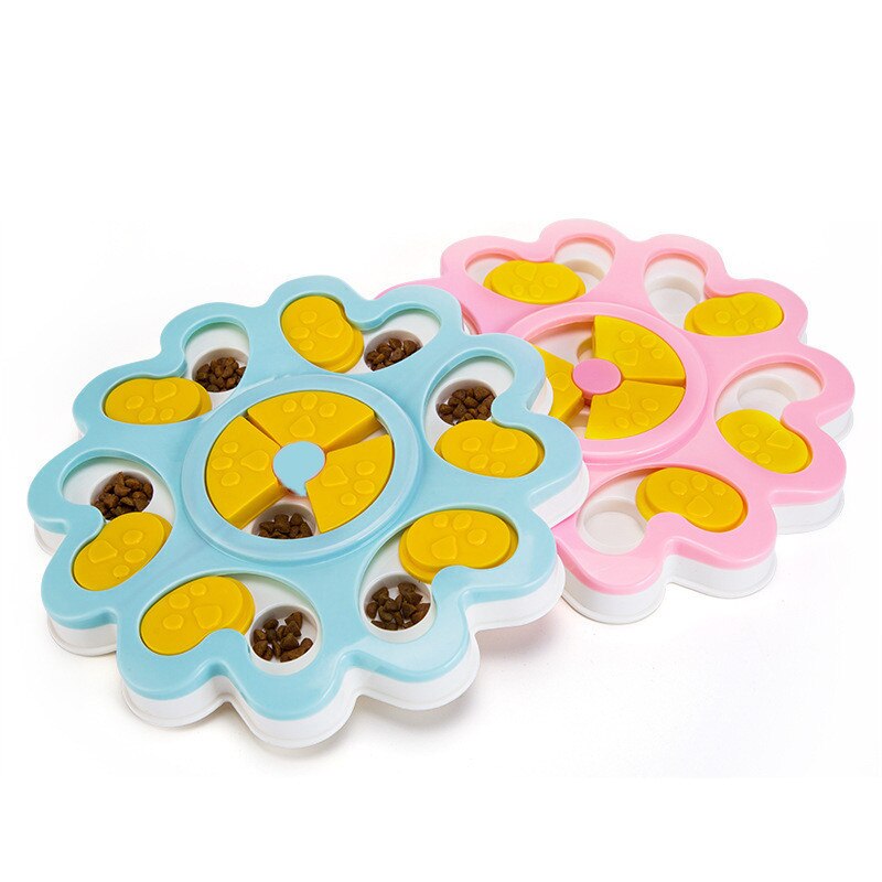 Puppy Treat Dispenser Dog Toys Dog Food Puzzle Toys Bowl Puppy Feeder Pet Products Supplies Accessories Pet Foraging Tray Pink