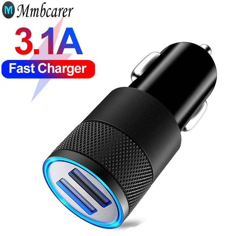 Auto Fast Charger 3.1A Dual Usb-poorten Laders Universele Snel Opladen Adapter Voor Iphone 12 11 Samsung Xiaomi Auto Chargeur