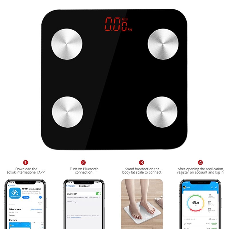Bodyfat Schaal Digitale Weegschaal Wifi En Bluetooth Smart Schaal Gewicht Schaal Bmi 17