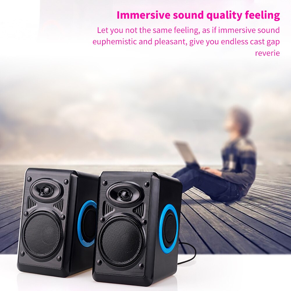 USB Wired Computer Speakers Deep Bass Sound Box Speaker For PC Laptop Powerful Subwoofer Multimedia Loudspeakers Not Soundbar