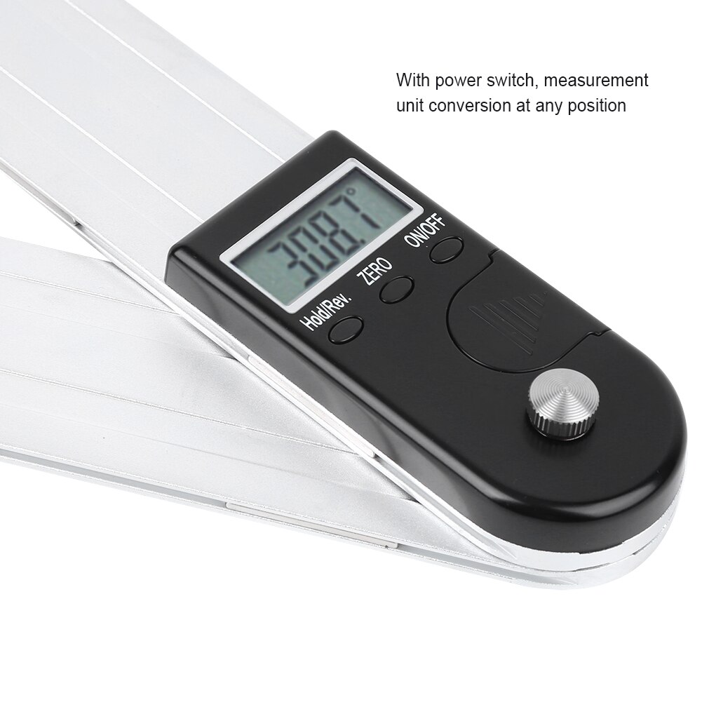 2 In 1 Digital Protractor Accurate Magnetic Aluminum Alloy Measuring Angle Ruler 12in Digital Angle Finder