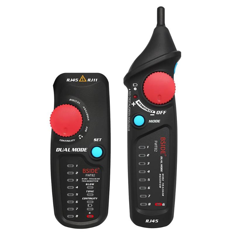 Fwt 82 dual mode nettverkskabel tracker ethernet lan line tracker analysator detektor wire toner  rj45 rj11 line finder