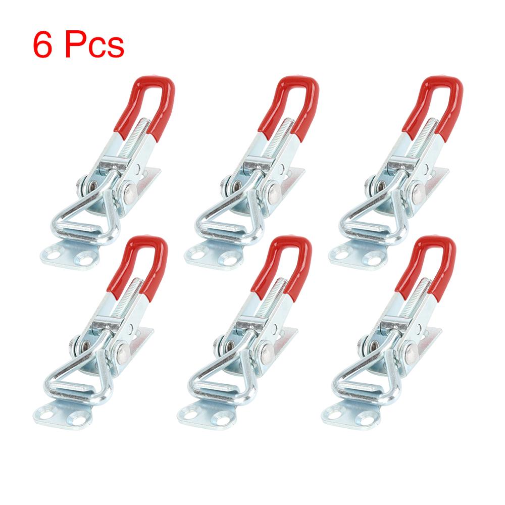 uxcell 2/4/6/8Pcs Car Adjustable Pull Latch Toggle Latch Clamp Hasp with keyhole/without hole 100Kg 220Lbs Holding Capacity 4001: 6Pcs Without keyhole