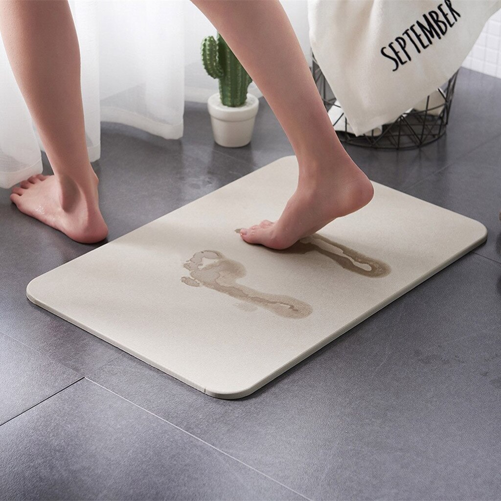 Tapis Ultra absorbant antidérapant boue Diatom | Sèche rapide, tapis de salle de bain, tapis de bain, diatomite, eau de trempage, propre et maintien, séchage rapide