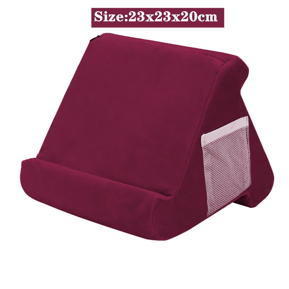 Soft Sponge Pillow Tablet Stand Multi-Angle Desktop Tablet Stand Holder for iPad /Huawei /Samsung Pillow Pad: S Red 23x23x20cm