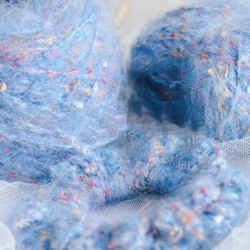 Hilo de mezcla de Mohair para tejer a mano, hilo de lana de Gypsophila mezclado, costura DIY, bufanda, suéter, sombrero, hilo de ganchillo, 50g por rollo