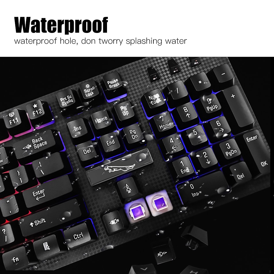 Wired Keyboard and Mouse Combo RGB Backlight Gaming Game USB Wired PC Gamer Keyboard Mouse Mice Set Black /White