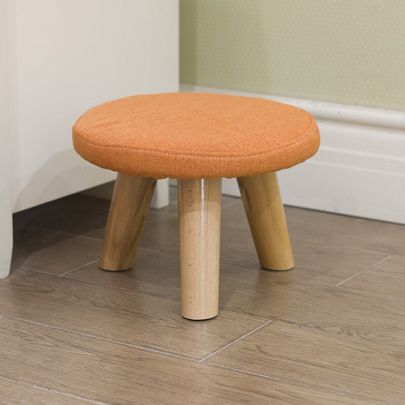 Simple and Stylish Solid Color Stool Household Wood Shoes Stool Round Cute Childrens Stool 29x29x30cm Dotomy Kids Stool: 7