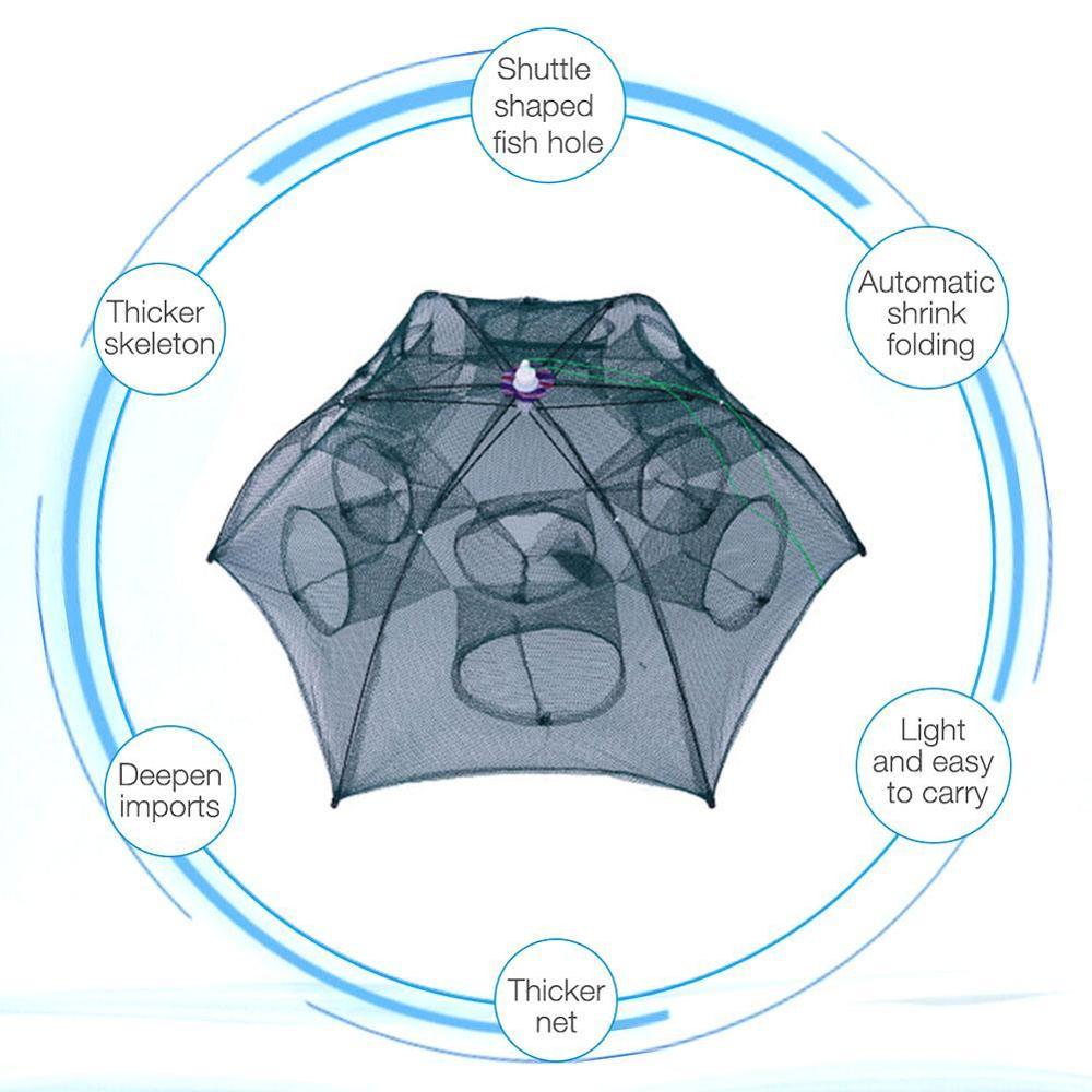 Automatic folding shrimp cage fishing net hand throwing net shrimp net bold umbrella cage fishing gear shrimp