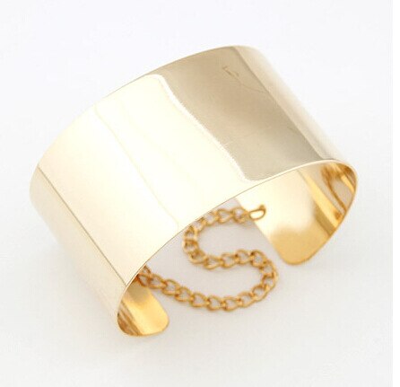 Frauen Neue Personalisierte Punk Gold Silber Überzogene Metall Geöffnet Breite Manschette Armbänder & Armreifen Armband Armreifen Für Frauen