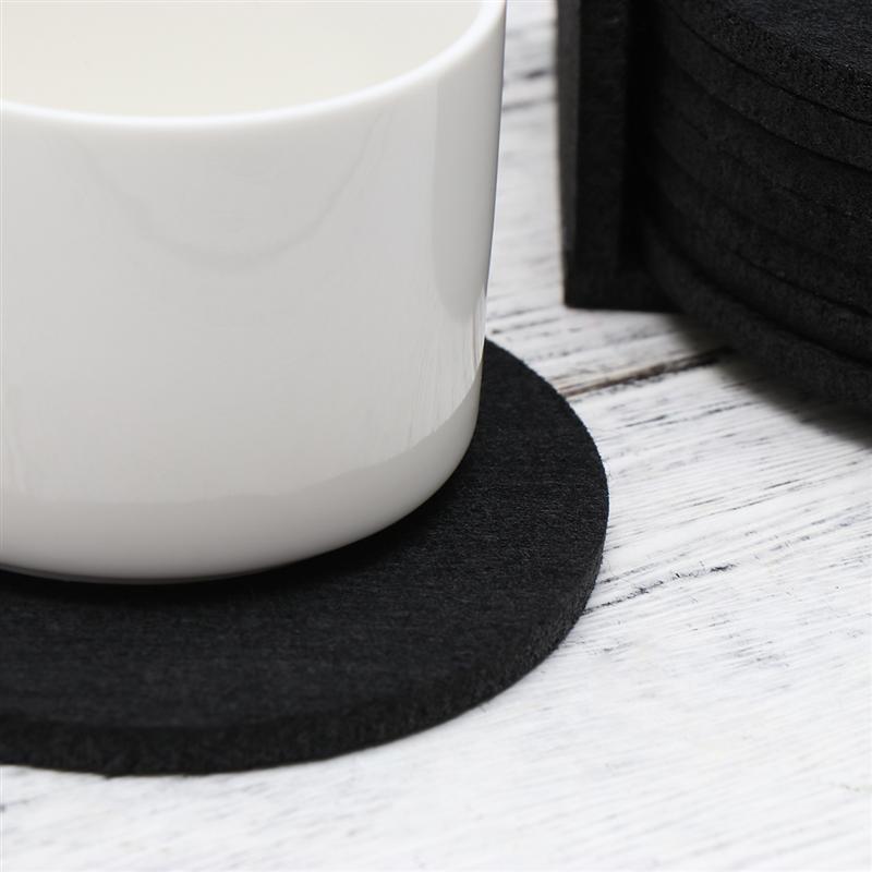 8 stk feltunderlagsmatter kopperunderlag filtunderlag tykkere placemat vannabsorpsjon varmeisolering placemat til hjemmet (svart)