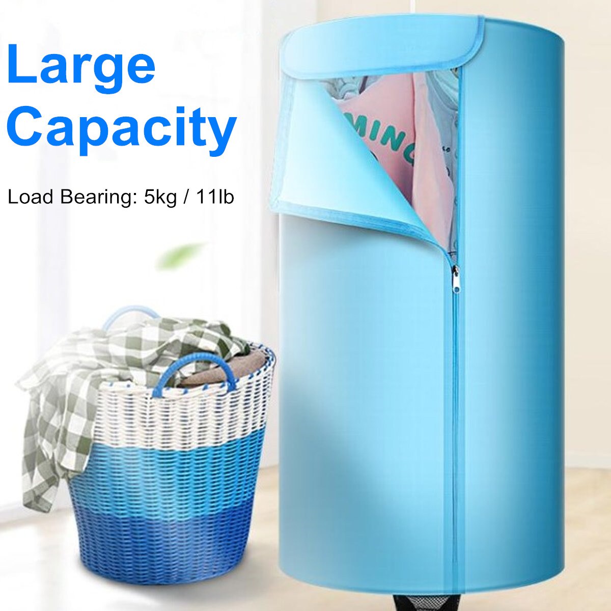 Electric Clothes Dryer Portable Mute Laundry Dryer Household PTC Heating High Efficiency Clothes Drying Machine 220V Home Travel