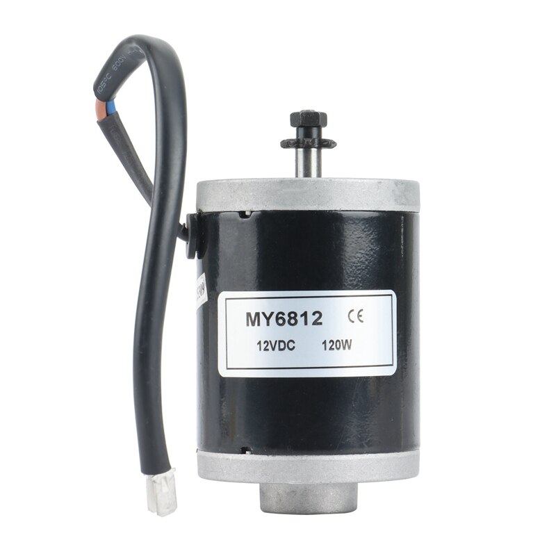 Motor de alta velocidad con piñón para patinete eléctrico, Motor de cepillo pequeño con polea de correa, MY6812, 12V, 120W: Default Title